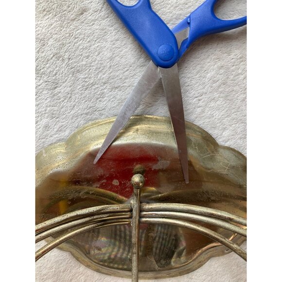 Vintage Metal Gold Tone Ornate Scroll Wall Candle Sconce 5 arms MCM - Picture 3 of 8